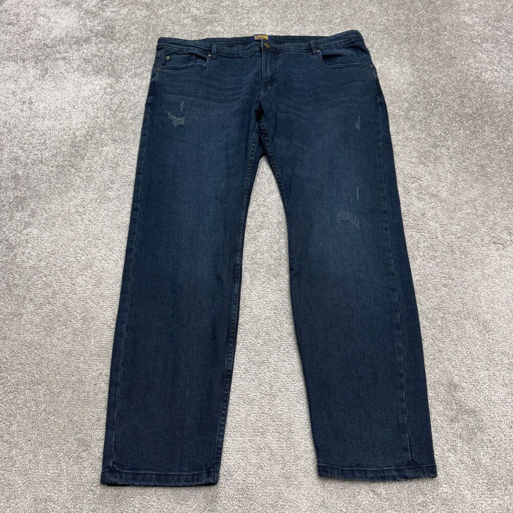 Cavalli Class Distressed Straight Leg Denim Jeans Men 40 Blue Dark Wash Casual
